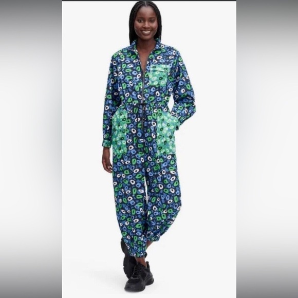 Diane Von Furstenberg Pants - NWOT Target Collab. Nylon Jazz Dot Green Sports Jumpsuits M